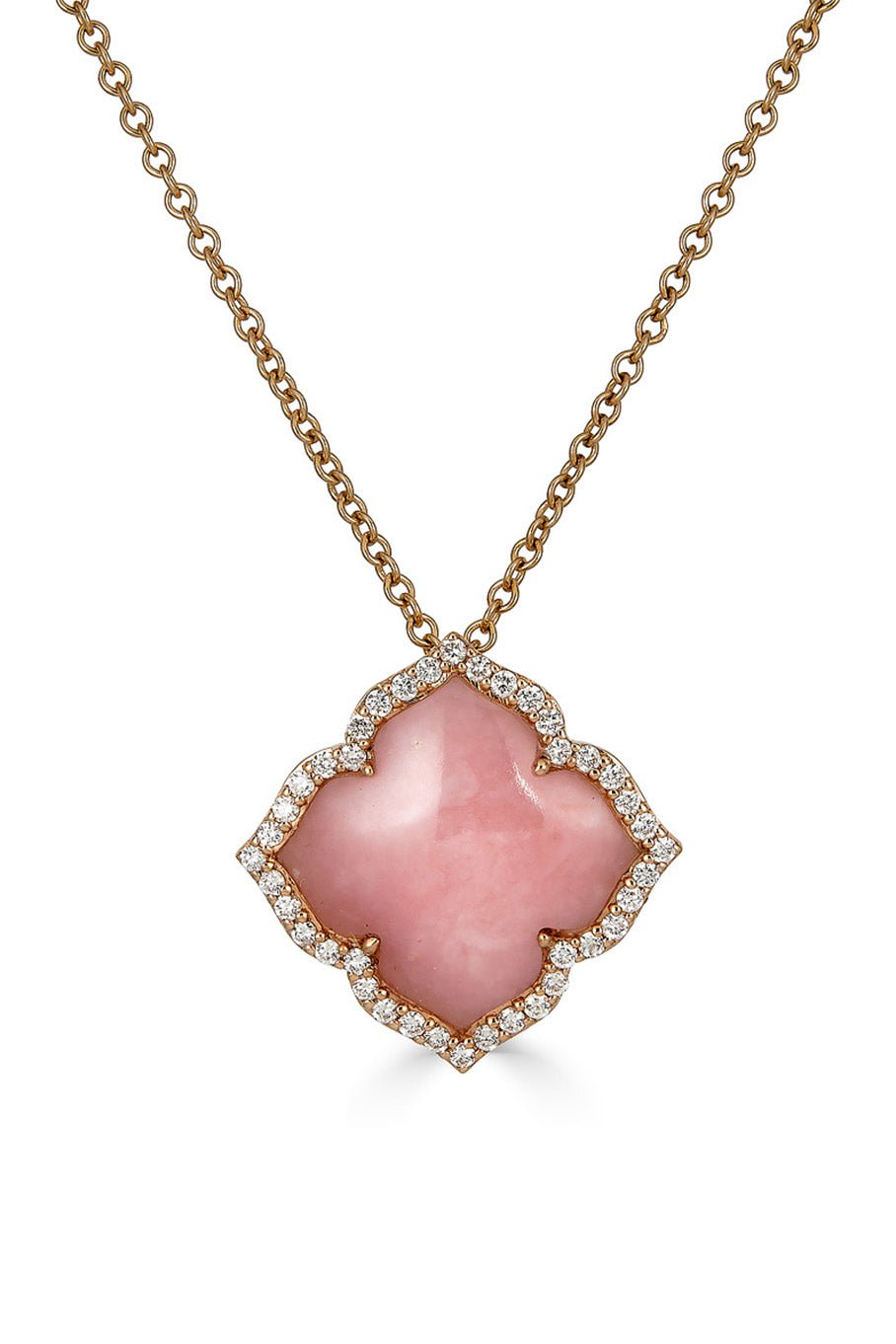 PIRANESI-Carved Opal Diamond Necklace-ROSE GOLD