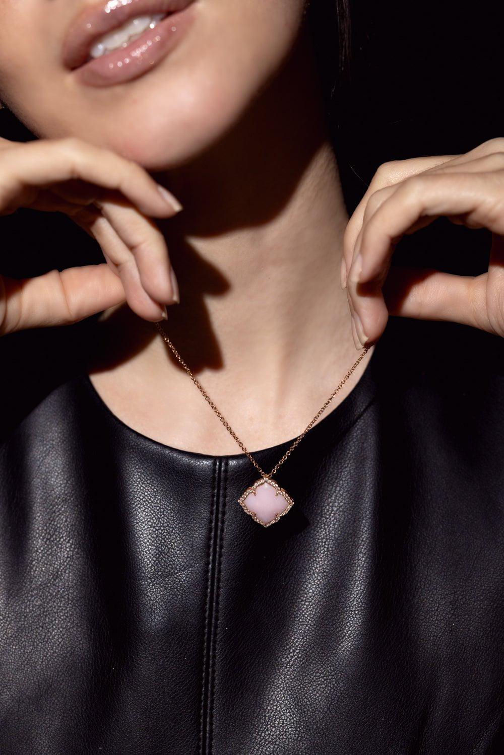 PIRANESI-Opal Pendant Necklace-ROSE GOLD