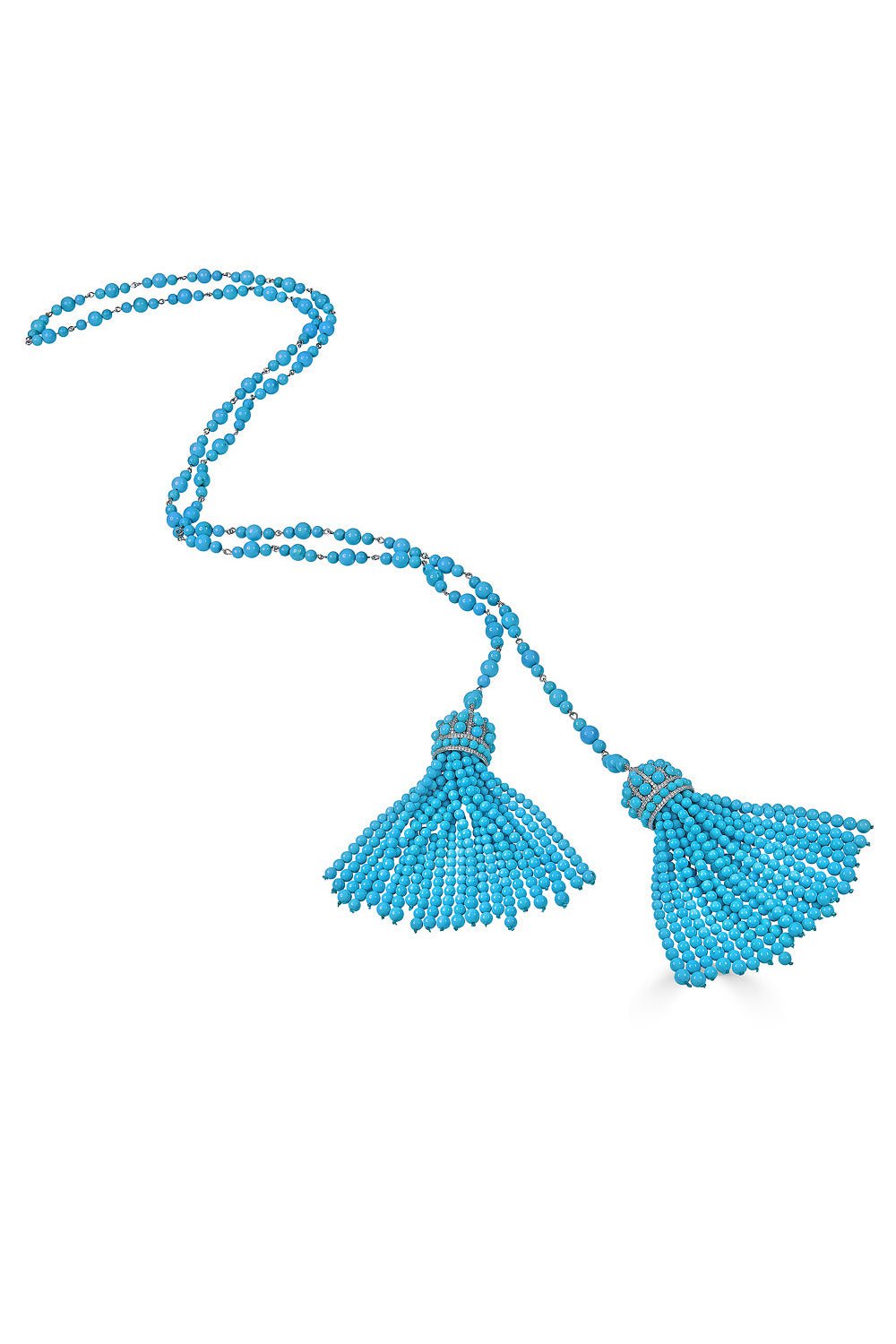 PIRANESI-Capri Tassel Lariat Necklace-WHITE GOLD