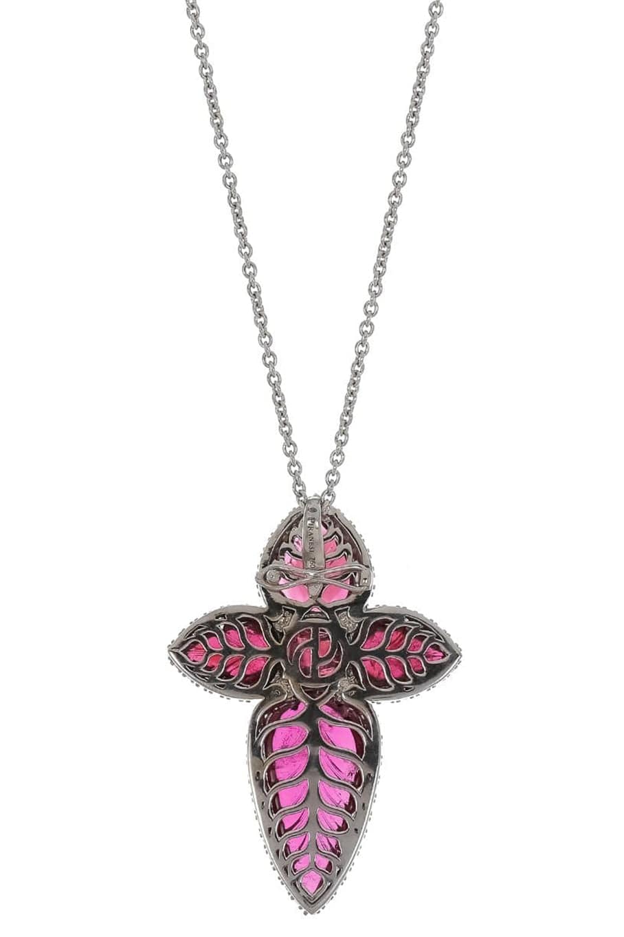 PIRANESI-Carved Sugarloaf Tourmaline Necklace-WHITE GOLD
