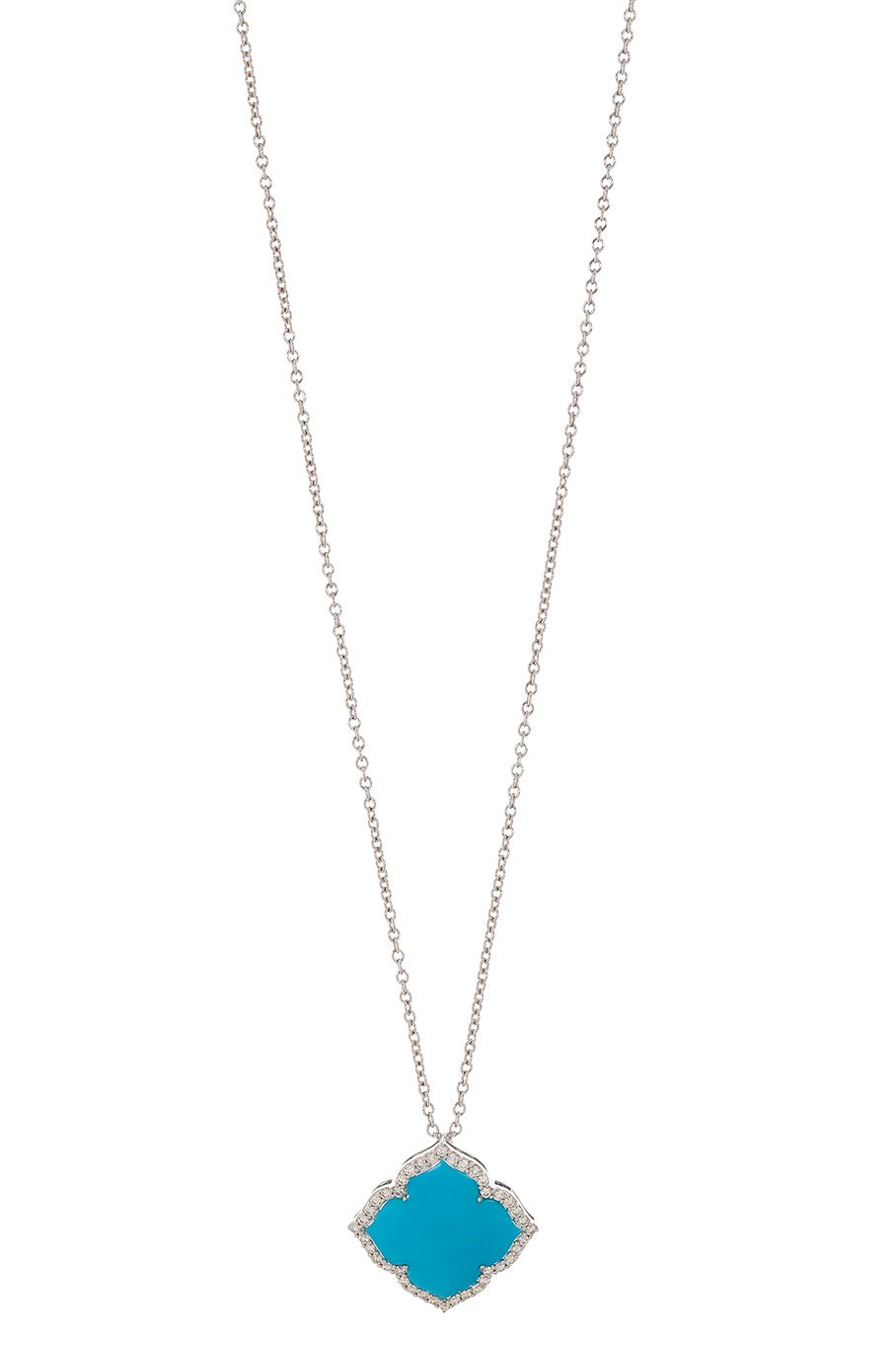 PIRANESI-Carved Turquoise Necklace-WHITE GOLD