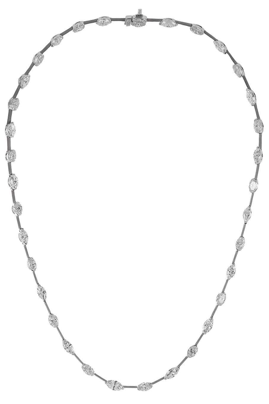 PIRANESI-Oval and Marquise Diamond Necklace-WHITE GOLD