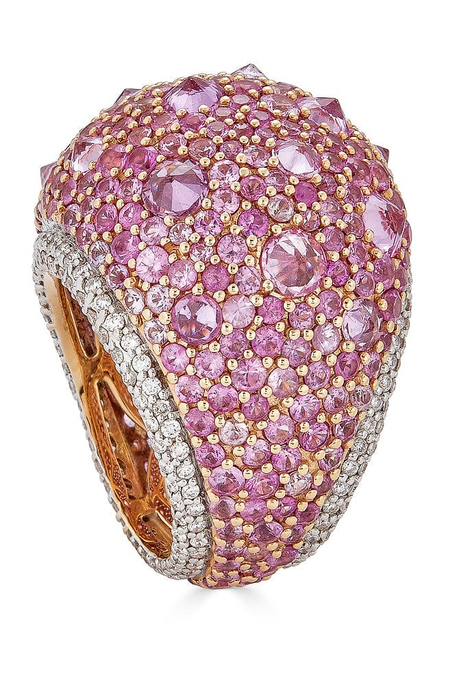 PIRANESI-Pink Sapphire Dome Ring-ROSE GOLD