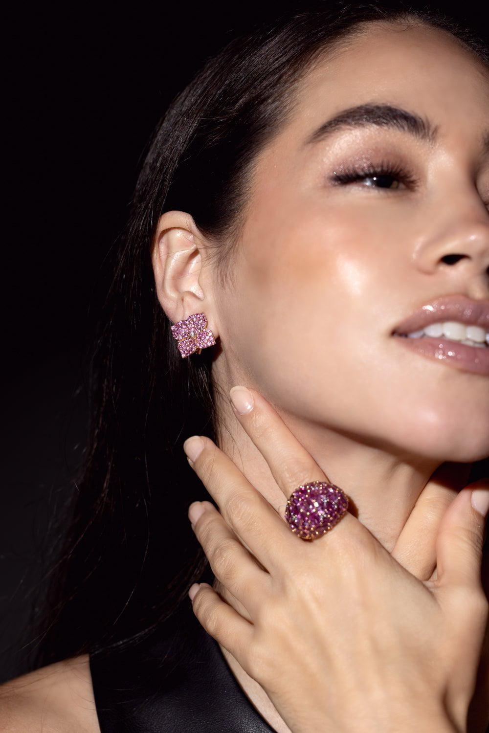 PIRANESI-Pink Sapphire Dome Ring-ROSE GOLD