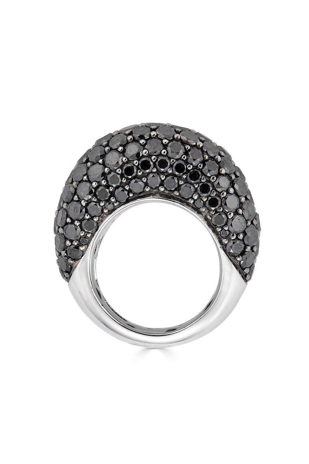 PIRANESI-Black Diamond Dome Ring-WHITE GOLD