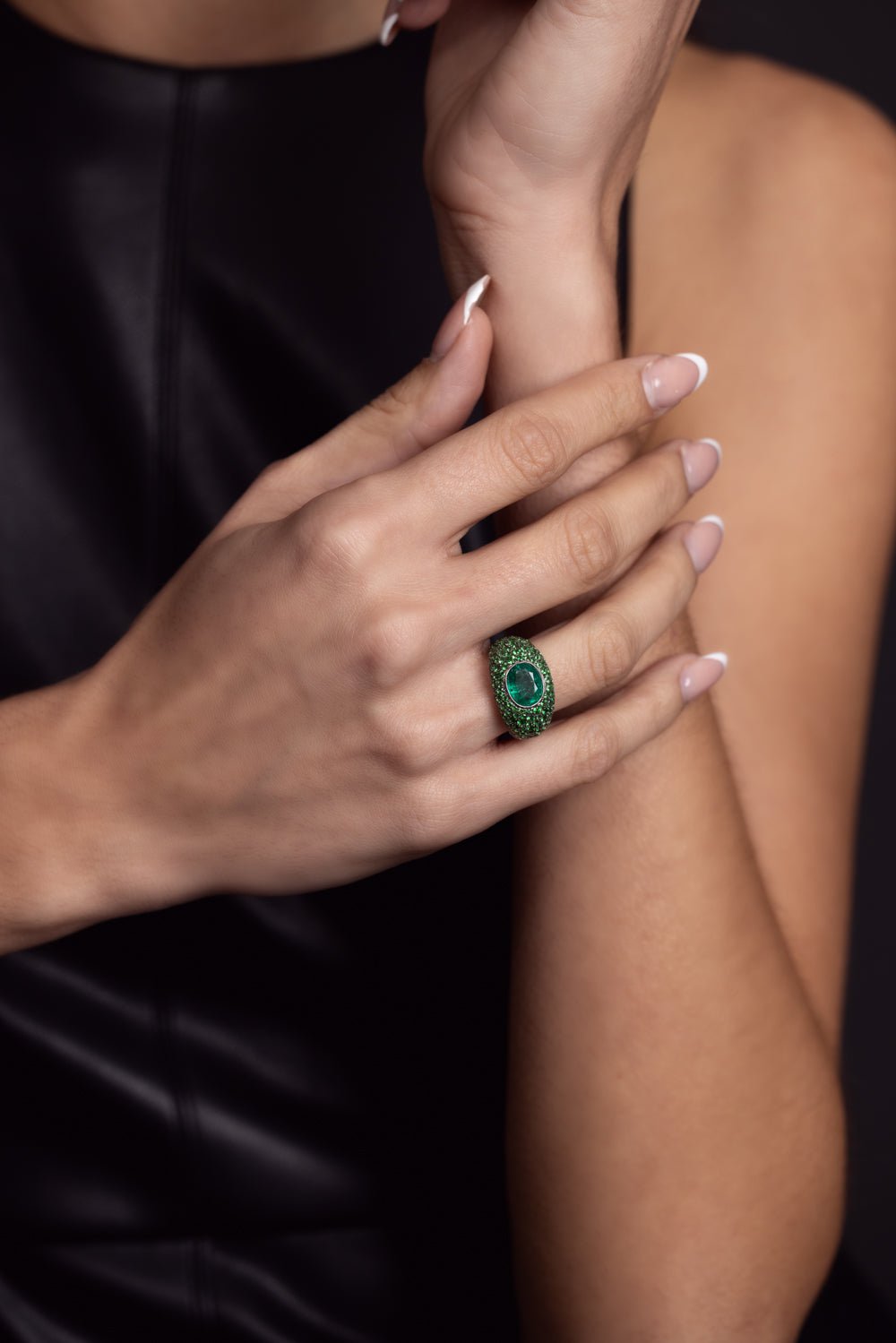 PIRANESI-Emerald Tsavorite Ring-WHITE GOLD