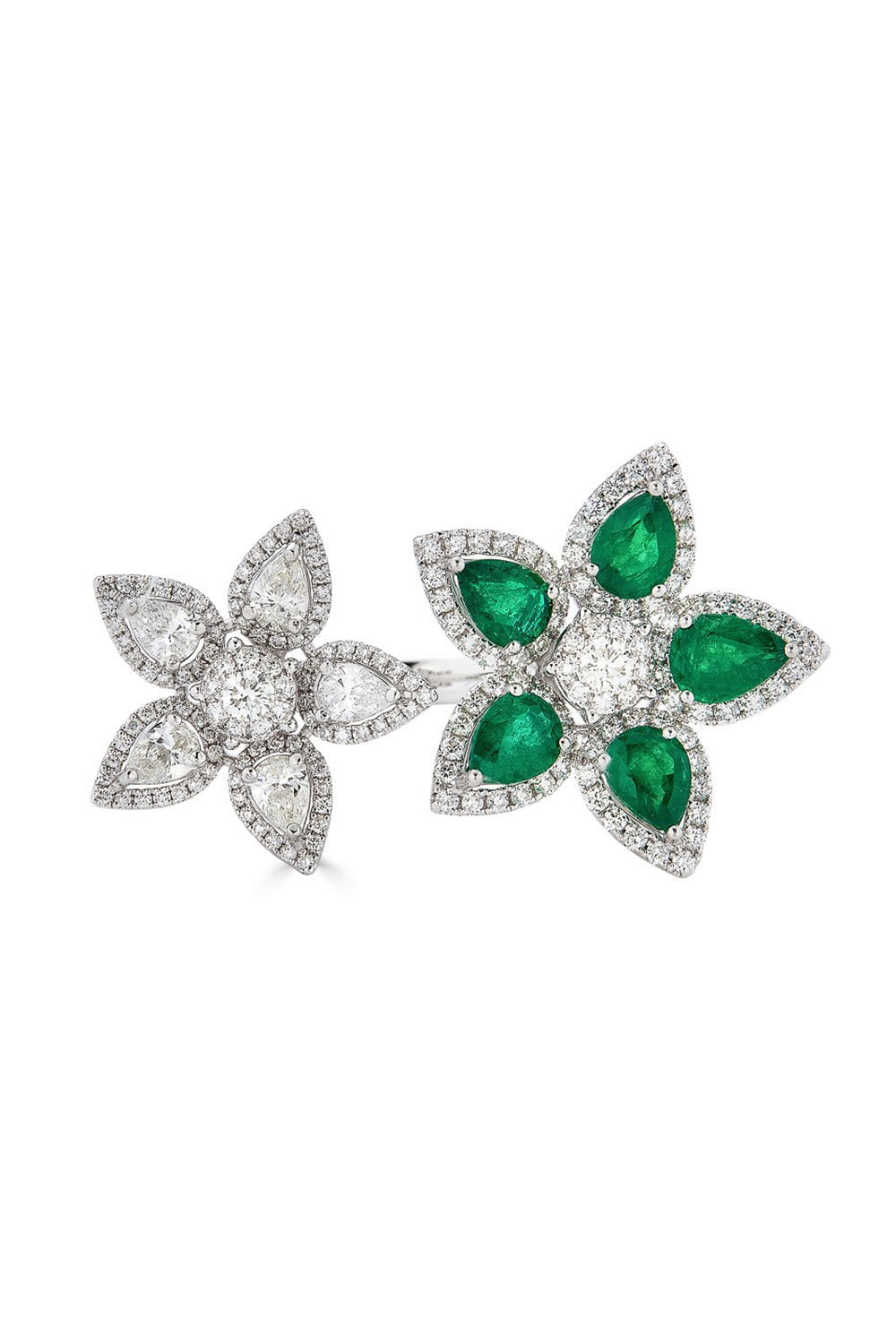 PIRANESI-Aspen Double Flower Ring-WHITE GOLD
