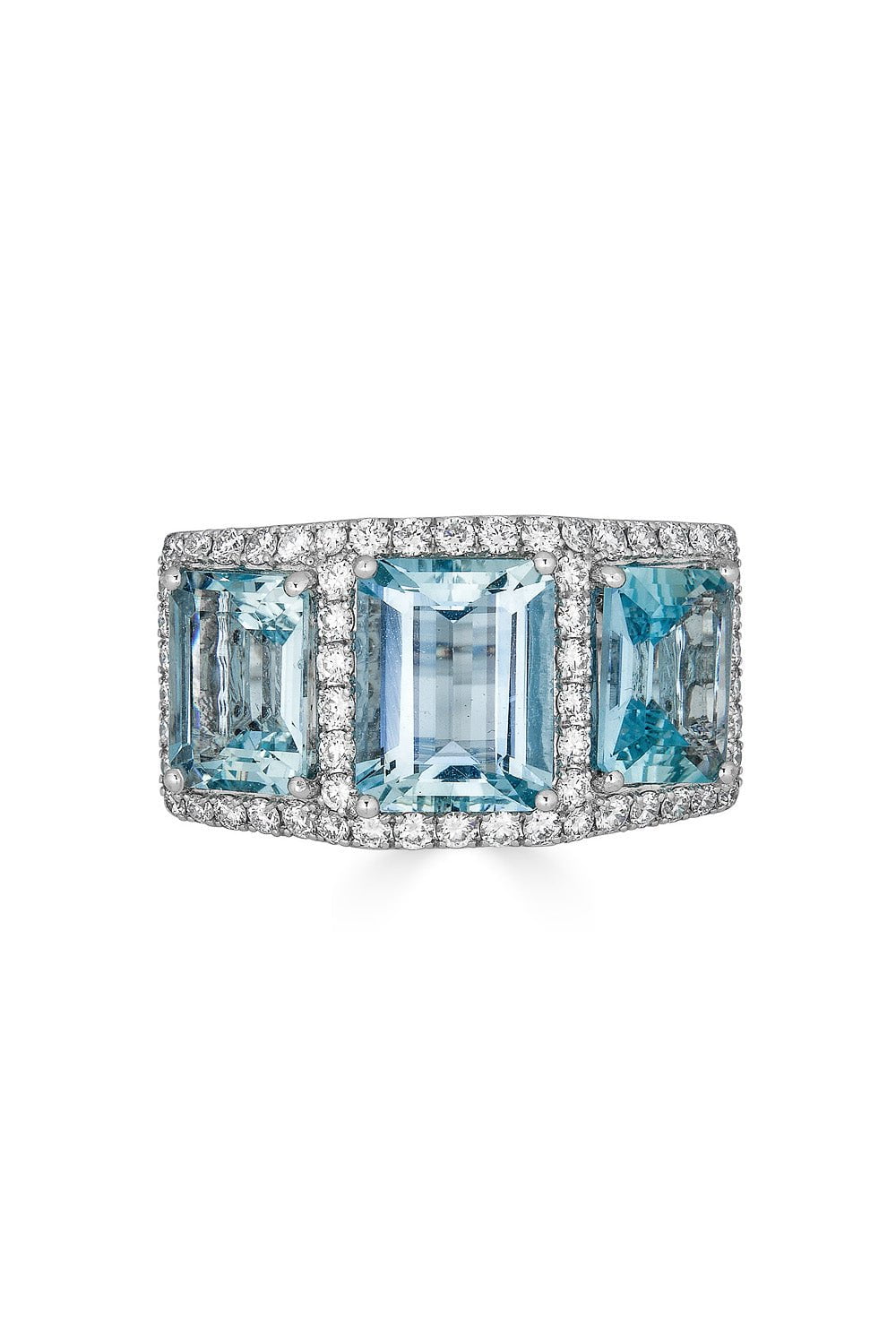 PIRANESI-Aquamarine Diamond Ring-WHITE GOLD