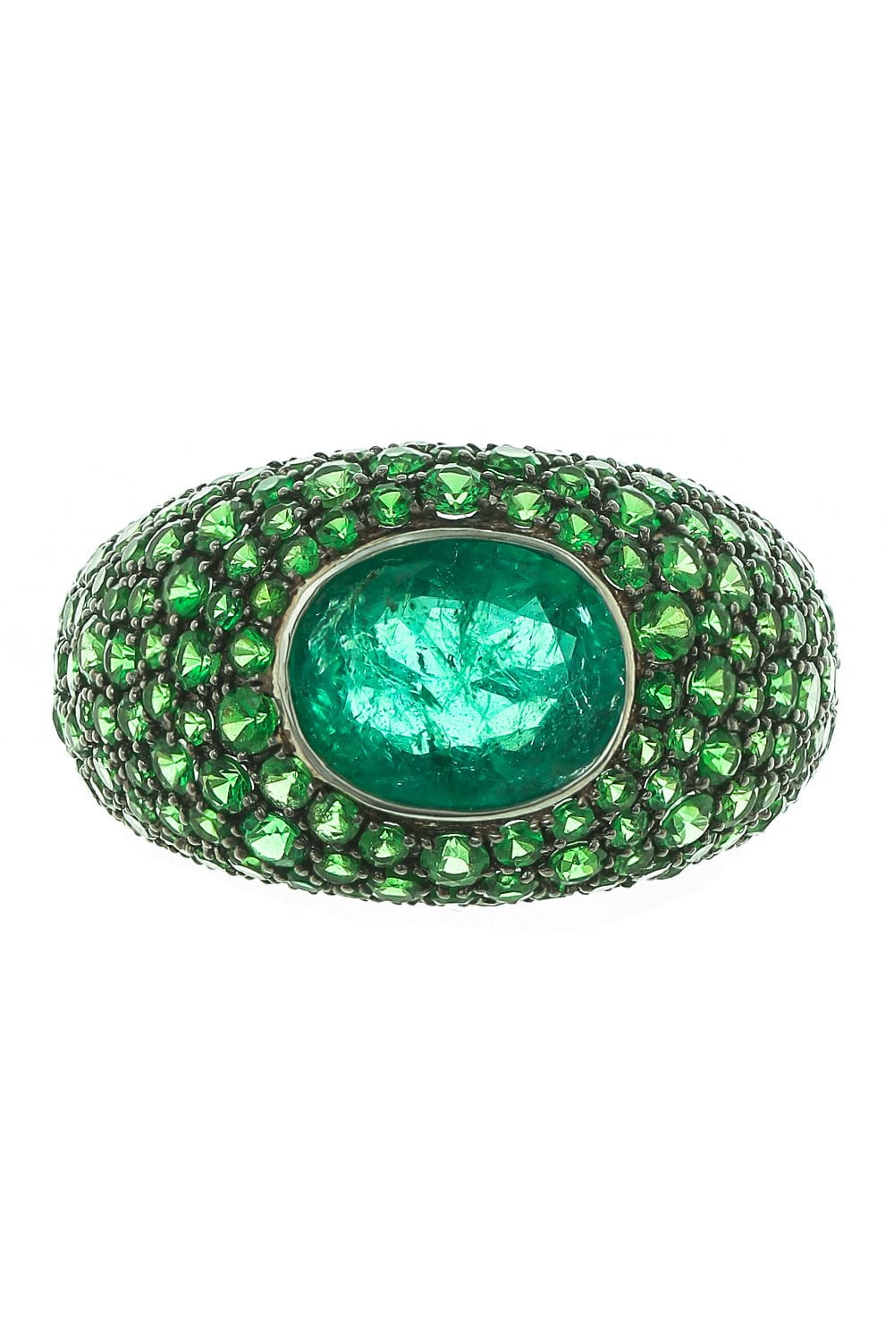 PIRANESI-Emerald Tsavorite Ring-WHITE GOLD