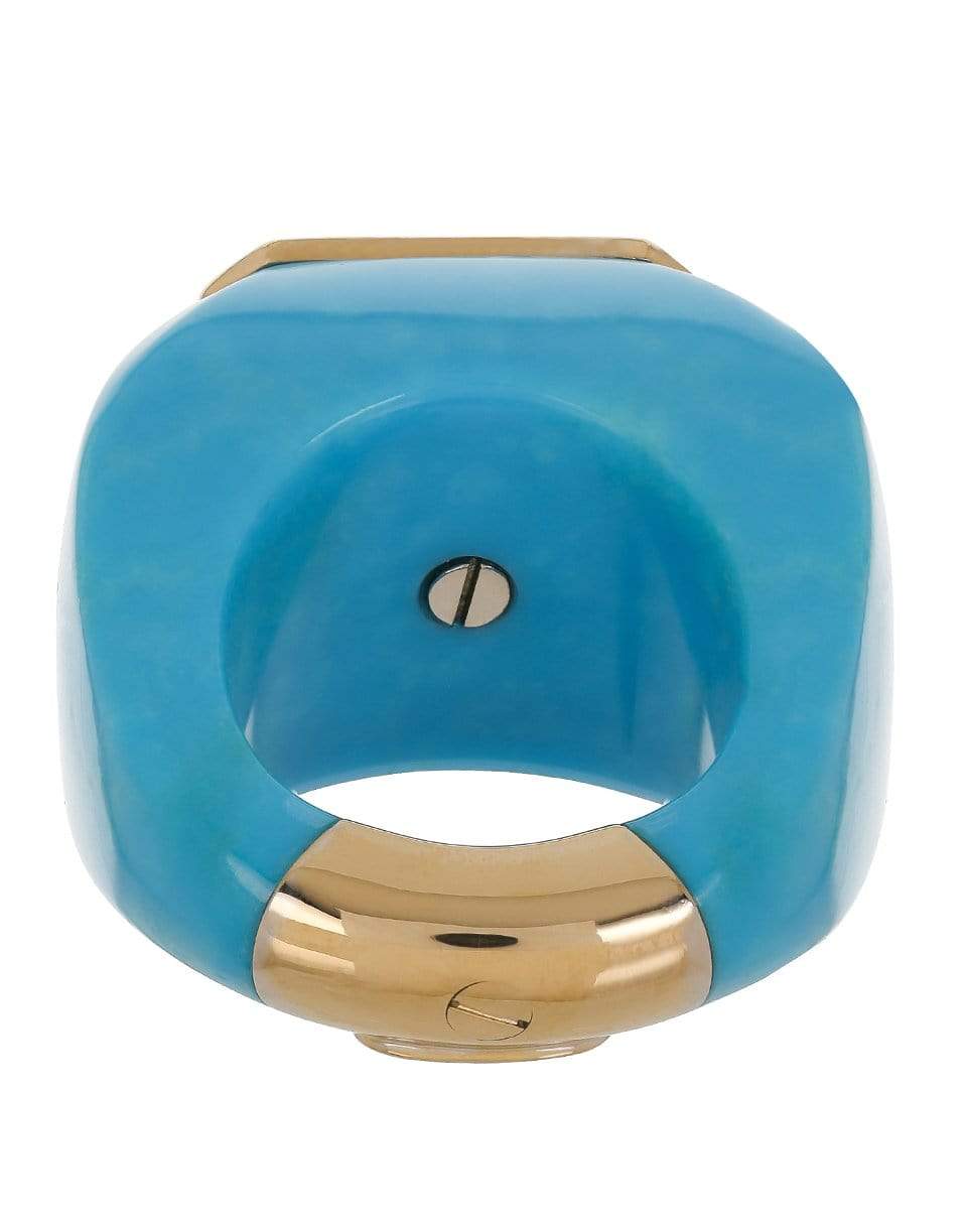 PIRANESI-Emerald Center Turquoise Ring-WHITE GOLD