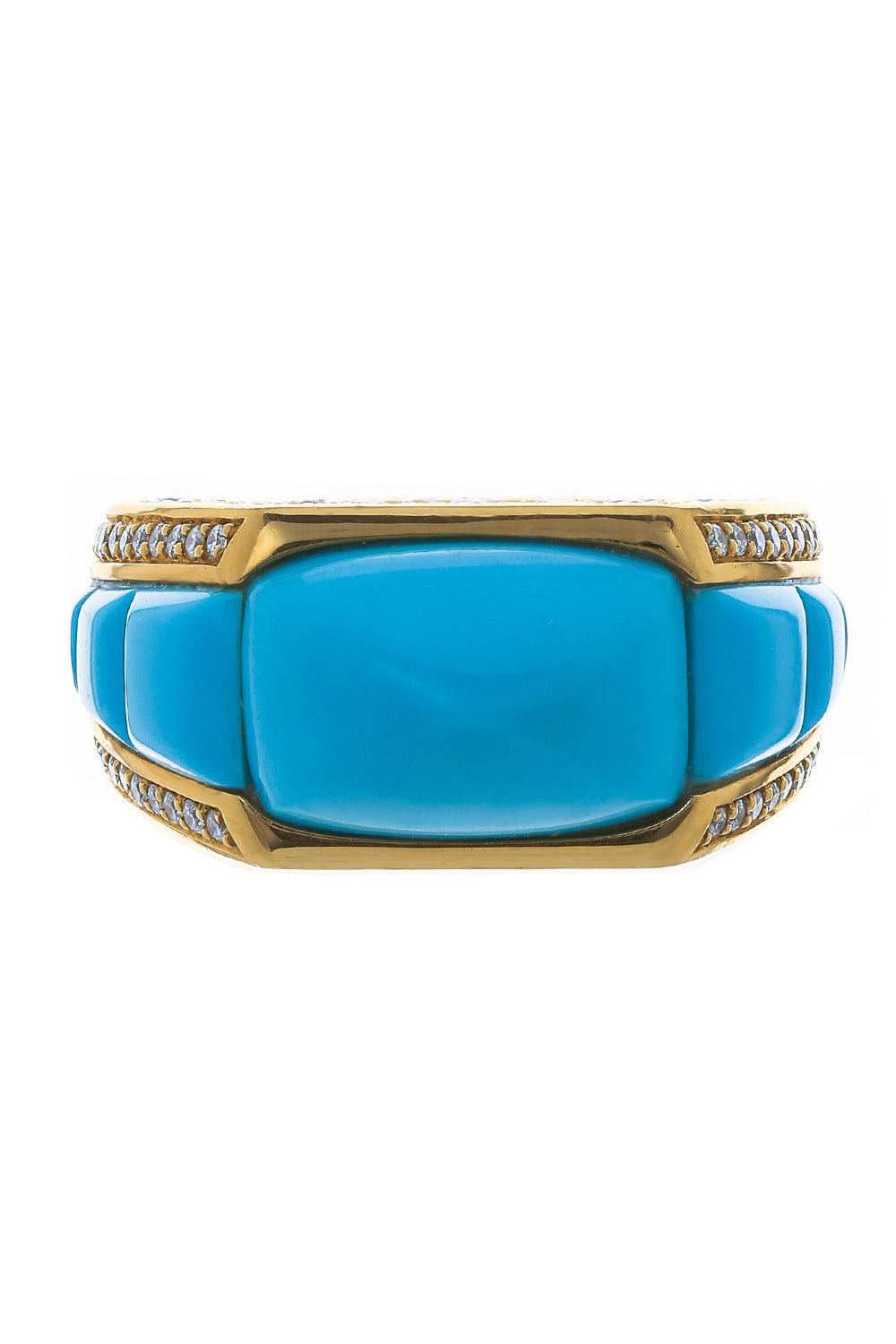 PIRANESI-Sugarloaf Turquoise Ring-YELLOW GOLD
