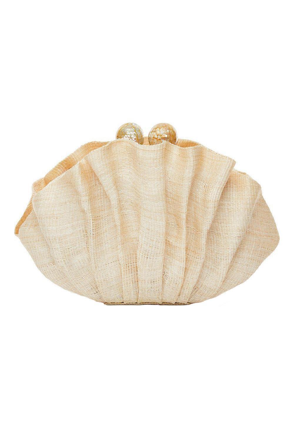 Origami Scallop Clutch - Brown-BROWN-O/S-HANDBAGCLUTCHES-POOLSIDE
