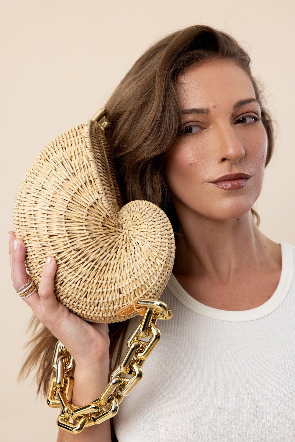 POOLSIDE-The Anna Conch Bag-NATURAL
