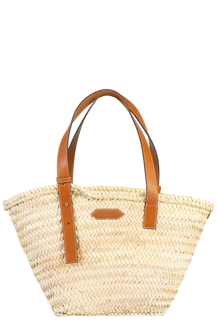 POOLSIDE-Classic Beach Side Tote - Palm Beach-TAN