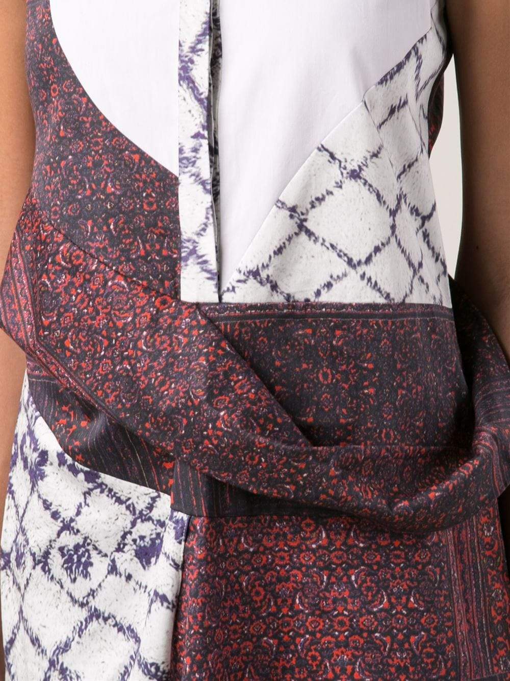 PRABAL GURUNG-Sleeveless Draped Shirt Dress-