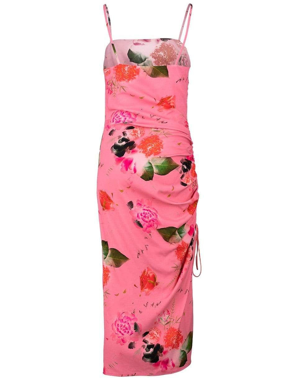 PRABAL GURUNG-Side Gathered Spaghetti Strap Dress-