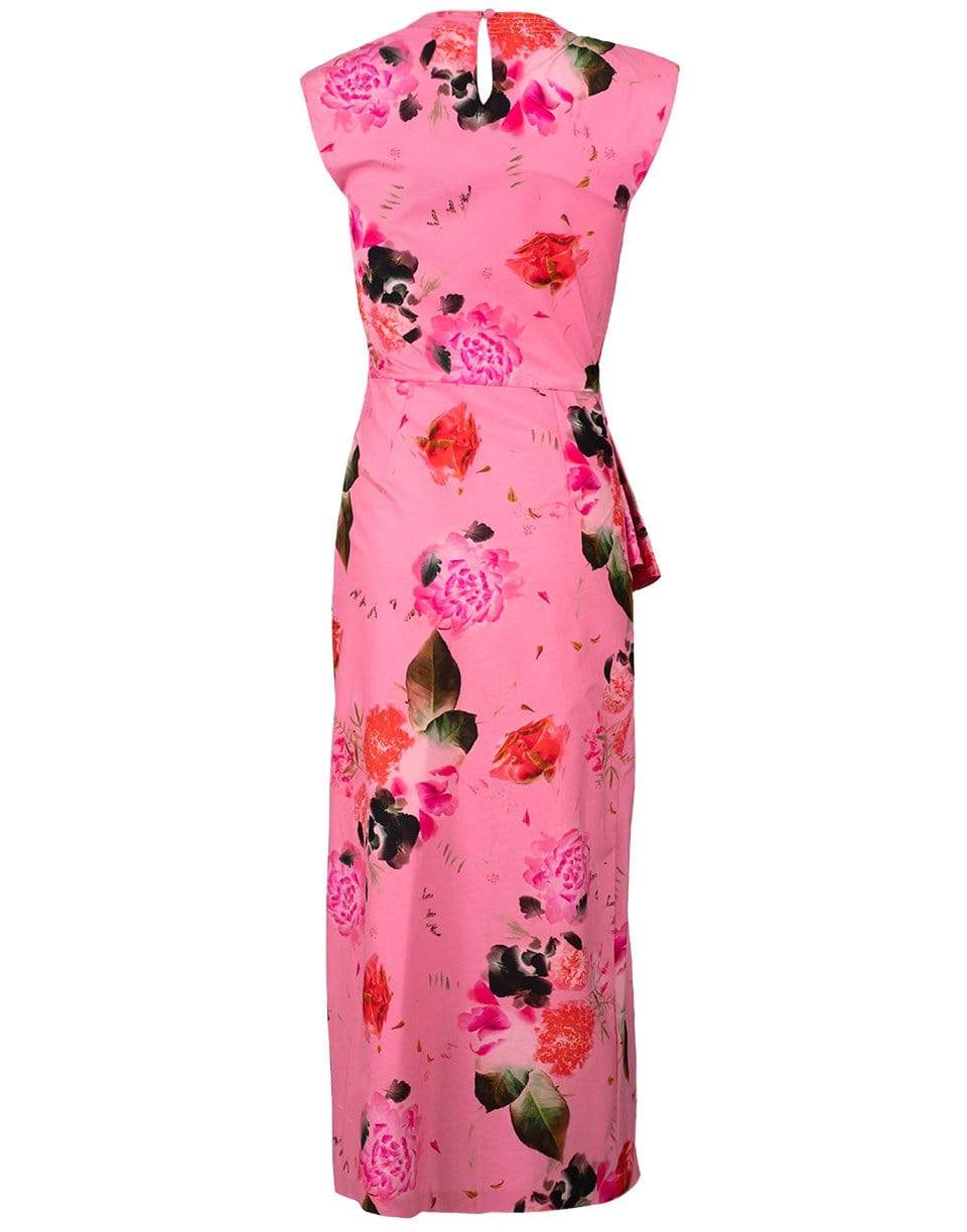 PRABAL GURUNG-Side Drape Cascade Dress-