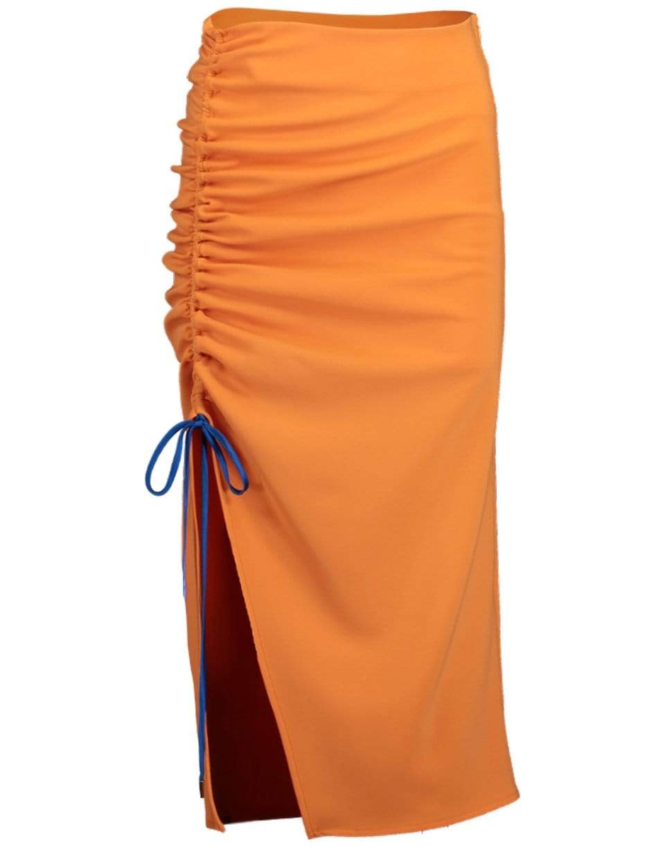 PRABAL GURUNG-Side Ruched Skirt - Apricot-