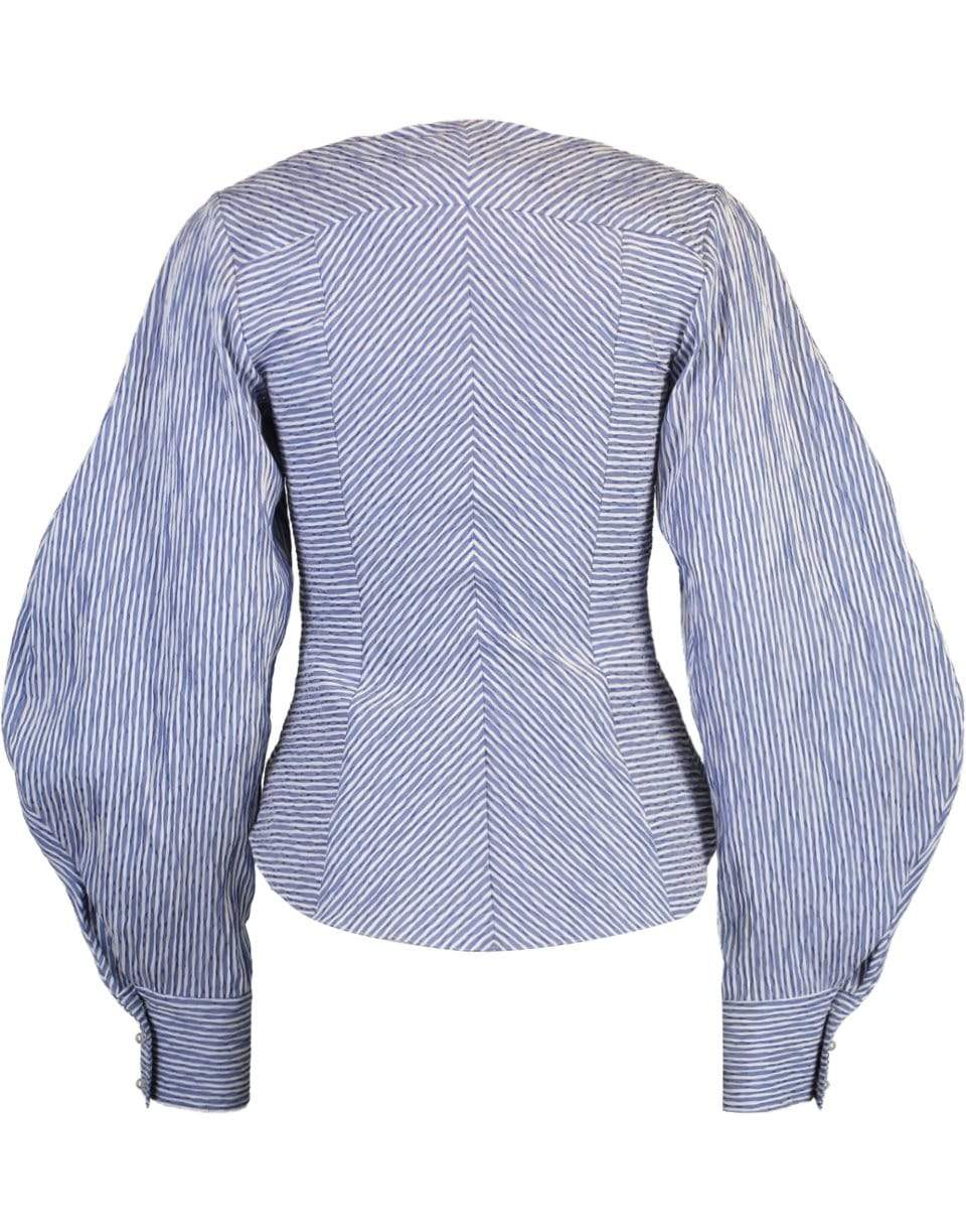 PRABAL GURUNG-V Neck Corset Detail Blouse-