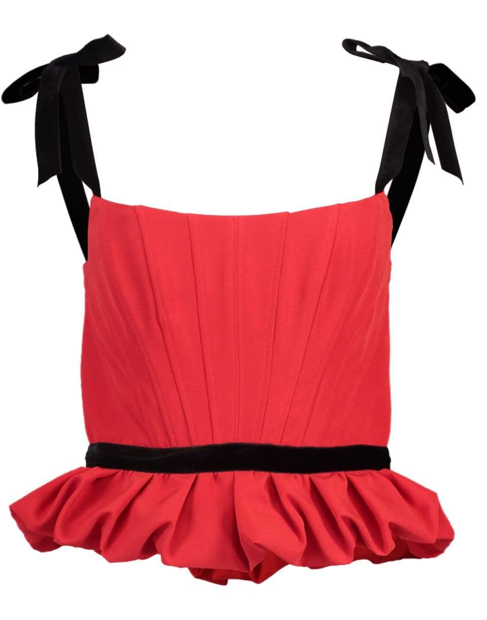 PRABAL GURUNG-Corset Peplum Top-