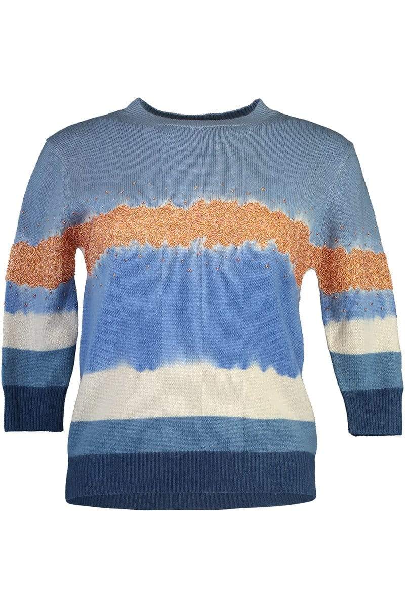 PRABAL GURUNG-Embroidered Tie-Dye Sweater-