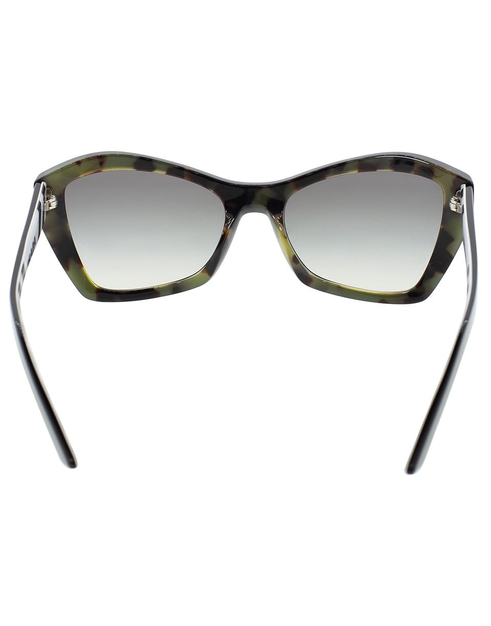 PRADA-Black and White Striped Full Frame Sunglasses-BLACK