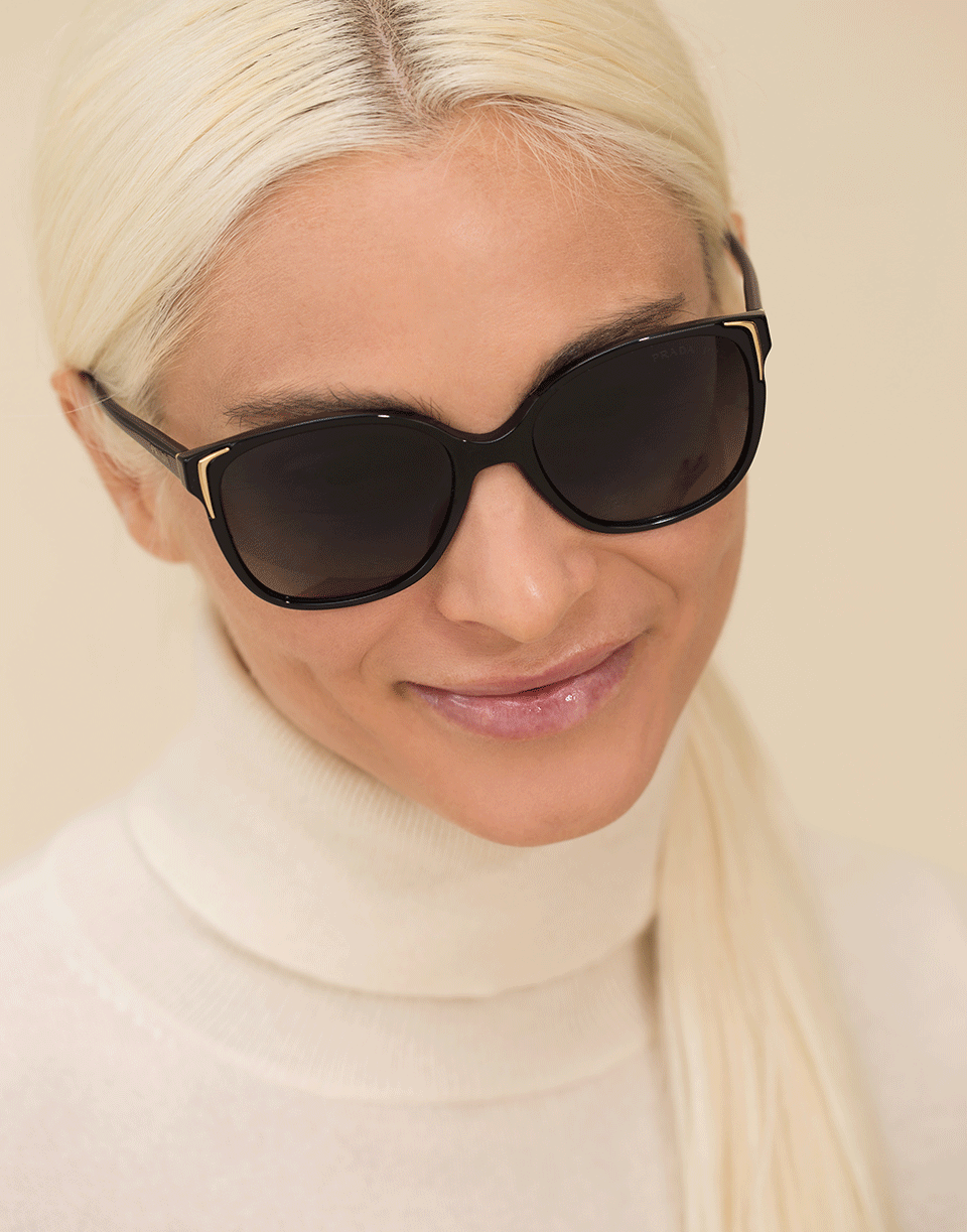 PRADA-Black Polarized Sunglasses-BLACK