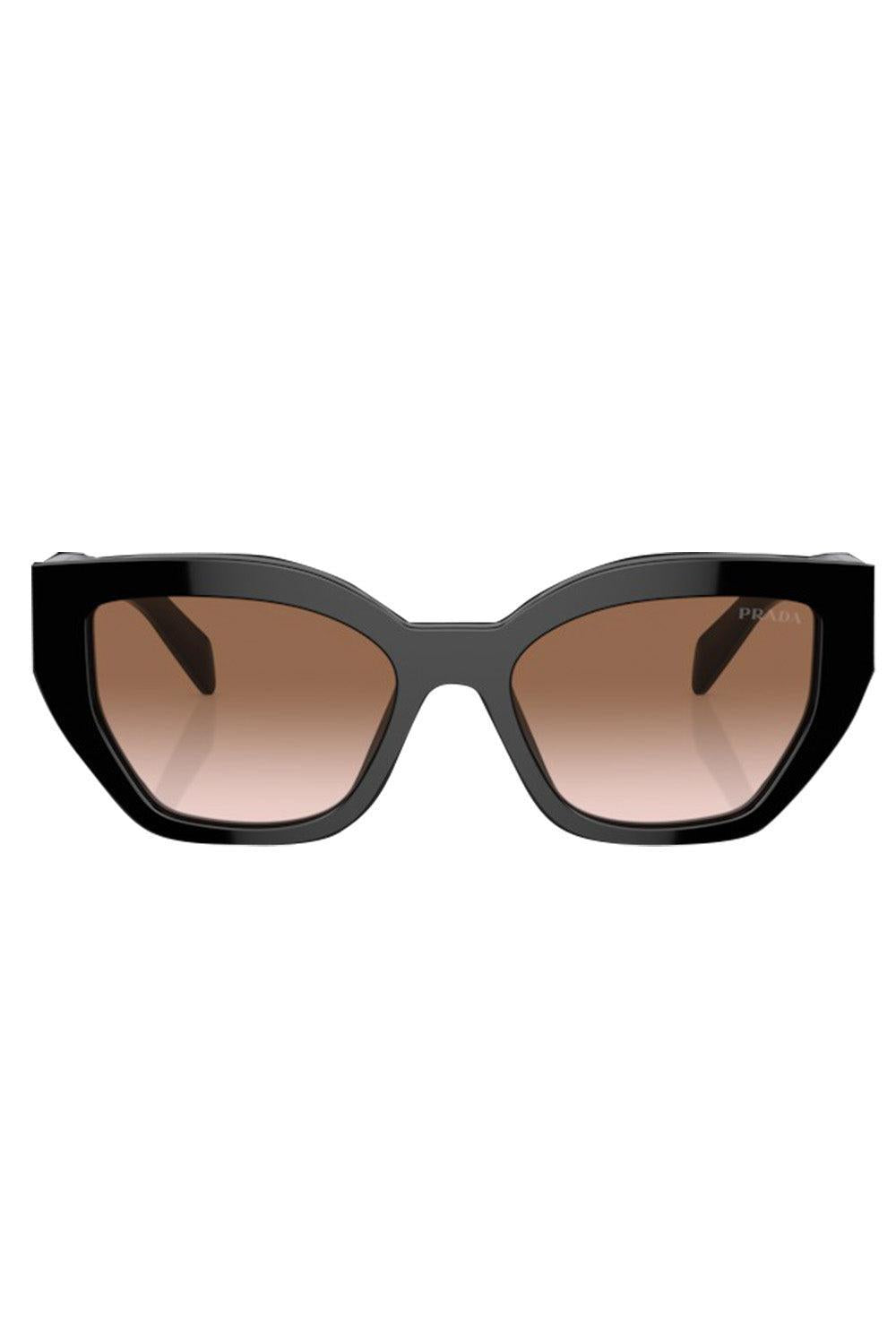 Cat Eye Oval Gradient Sunglasses-BLACK/BROWN-ACCESSORIESUNGLASSES-PRADA