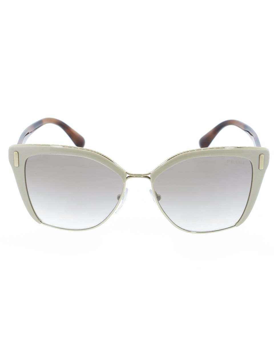 PRADA-Ivory Full Rim Frame Sunglasses-BRN/GLD
