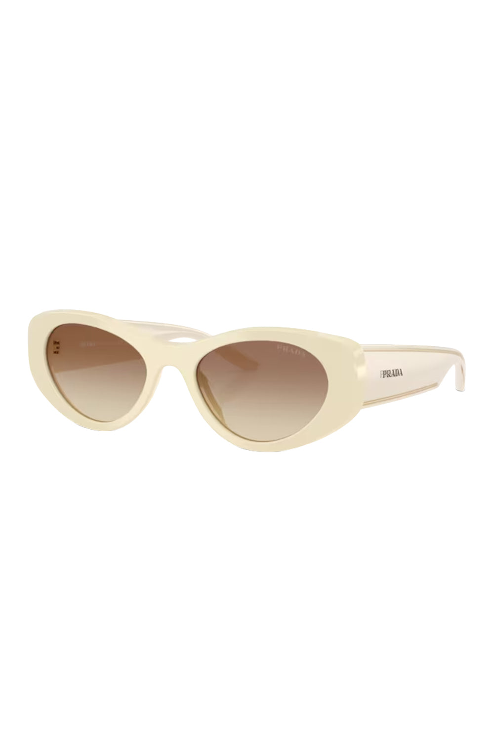 Retro Oval Sunglasses-CREAM-ACCESSORIESUNGLASSES-PRADA