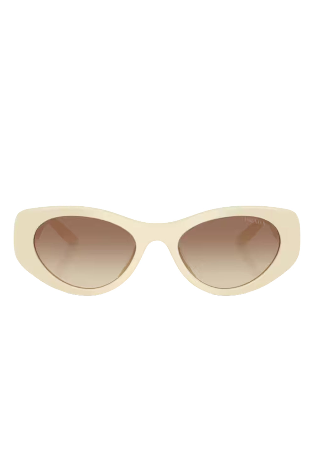 Retro Oval Sunglasses-CREAM-ACCESSORIESUNGLASSES-PRADA