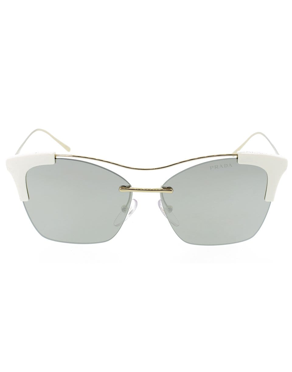 PRADA-Ivory Semi-Rimless Sunglasses-IVY/GLD