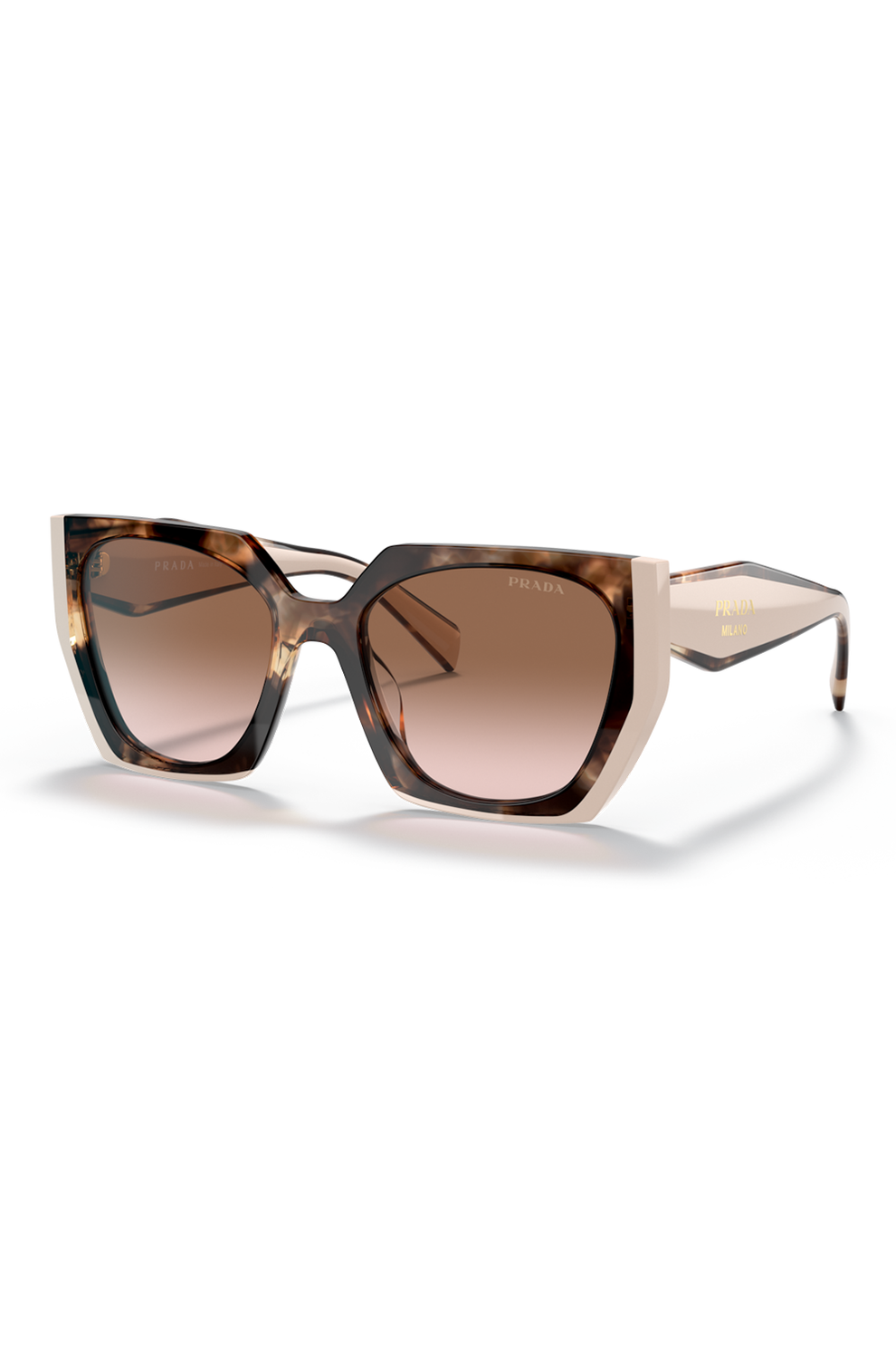 NEW Prada Milano SPR 03Y Cat Eye Sunglasses Tortoise Brown Gradient Full Set Prada 53mm Gradient Cat Eye Sunglasses | Nordstrom main image 4