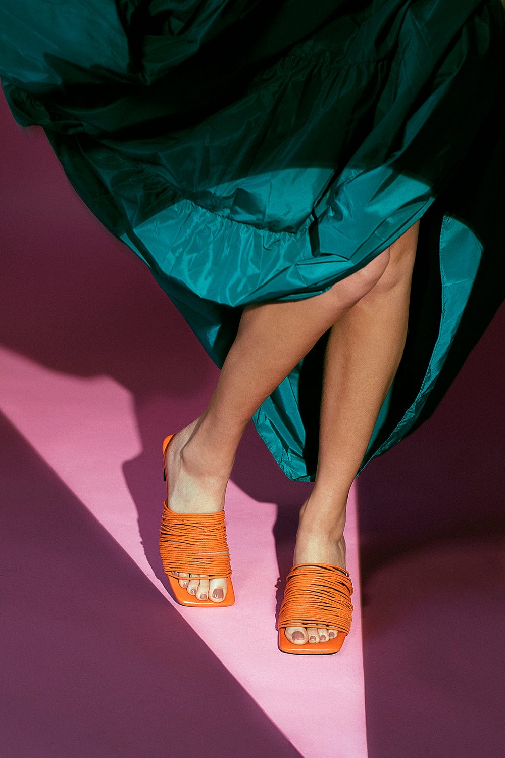 PROENZA SCHOULER-Square Rolo Sandal - Orange-