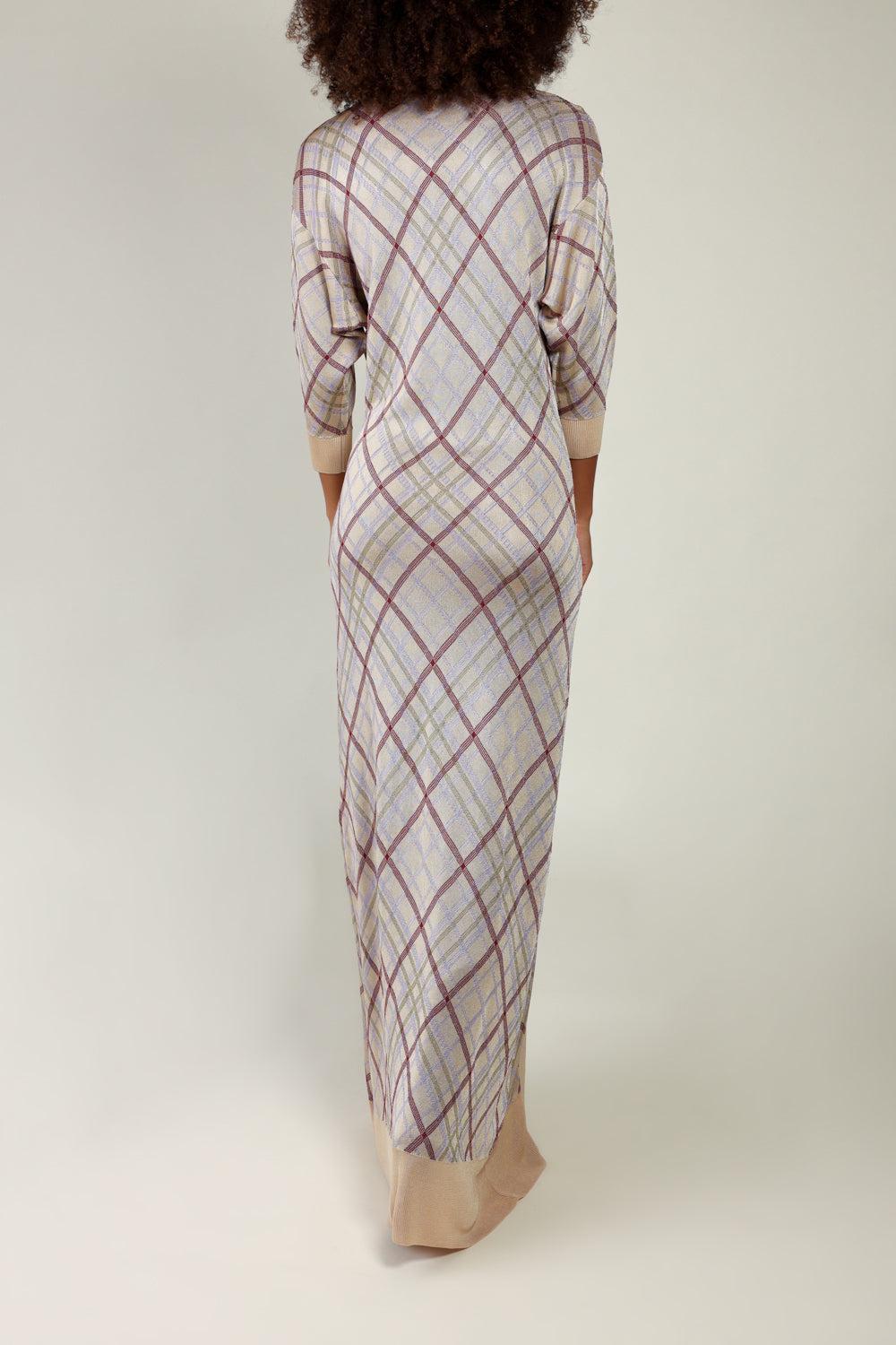 CHECKERED DRESS WITH LONG CARDIGAN-BGECHECK-XS-CLOTHINGDRESSCASUAL-Vendor