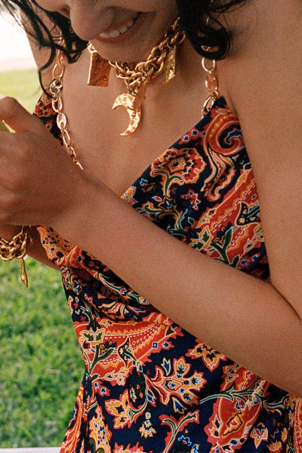 RABANNE-Scoop Neck Slip Dress-