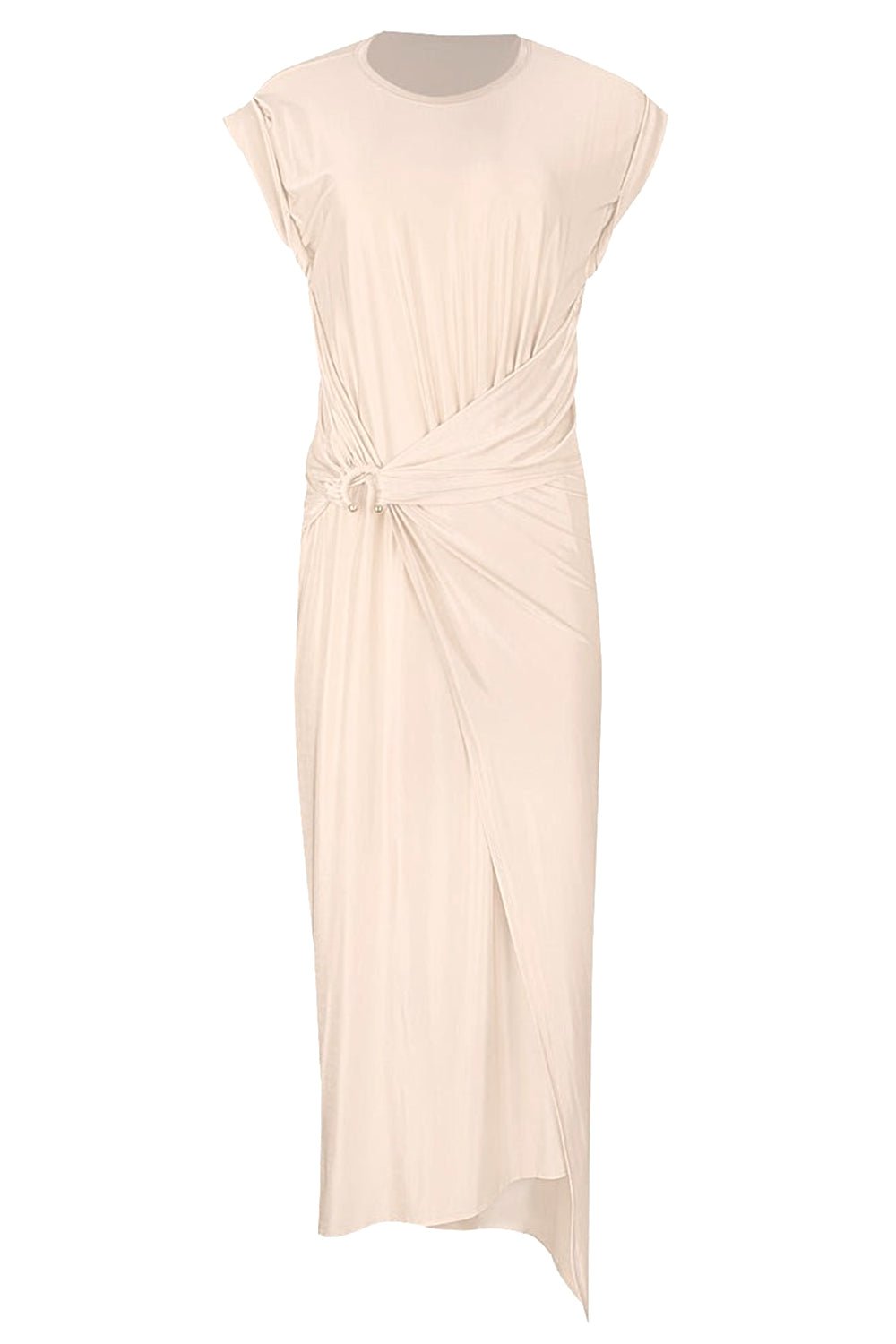 RABANNE-Cap Sleeve Midi Dress-