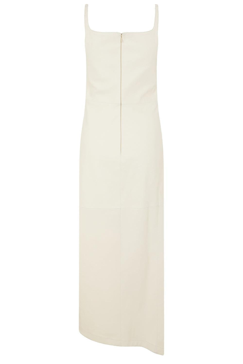 Sleeveless Button Front Ruched Dress