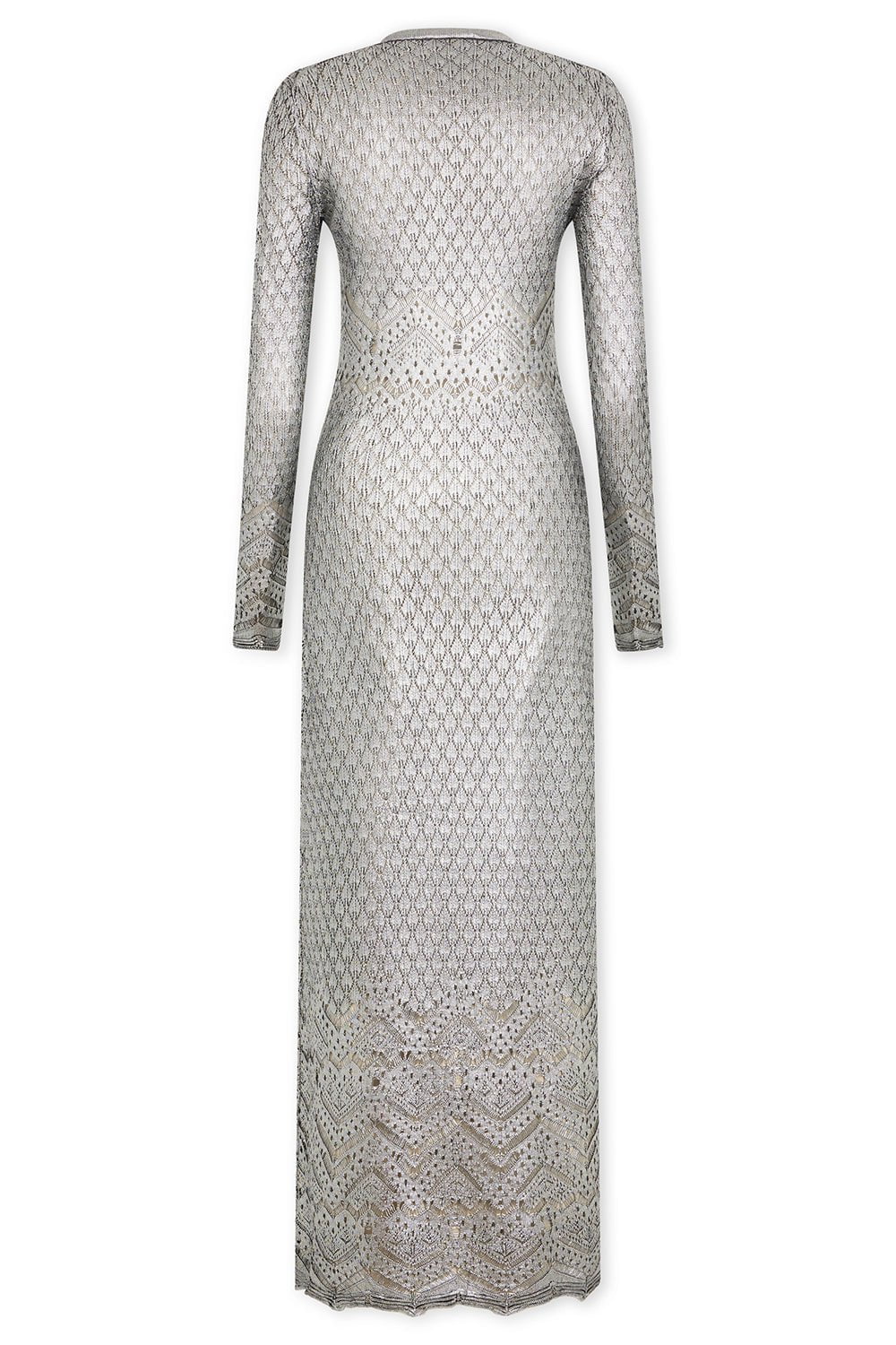 RABANNE-Long Laminated Dress-
