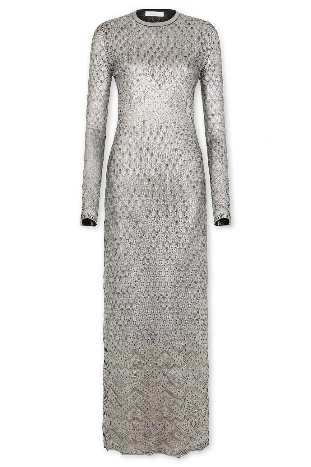 RABANNE-Long Laminated Dress-