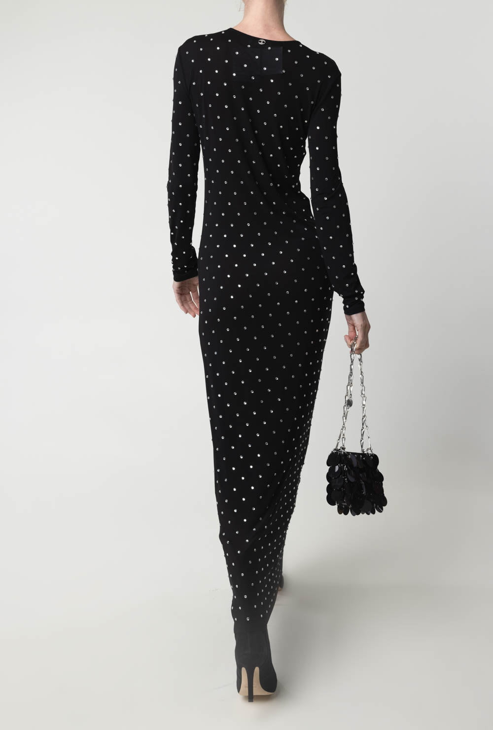 RABANNE-Crystal Embellished Long Dress-