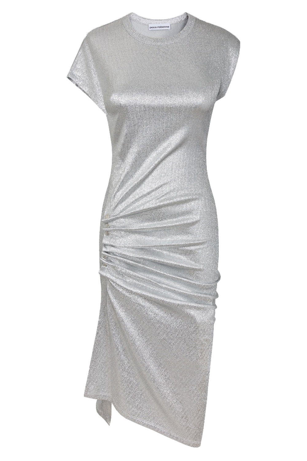 RABANNE-Cap Sleeve Ruched Dress-