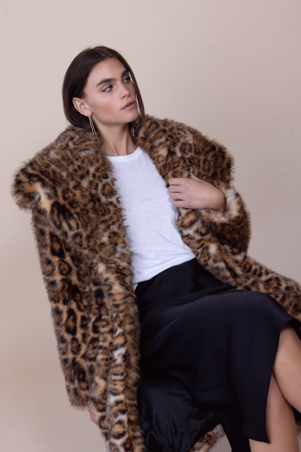 RABANNE-Faux Fur Coat-LEOPARD