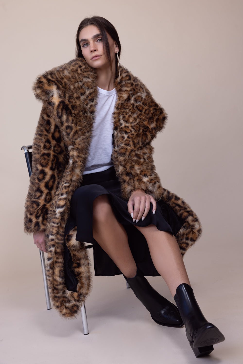 RABANNE-Faux Fur Coat-LEOPARD