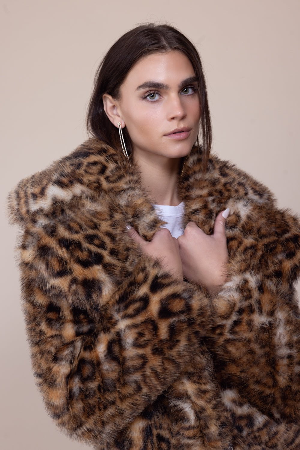 RABANNE-Faux Fur Coat-LEOPARD