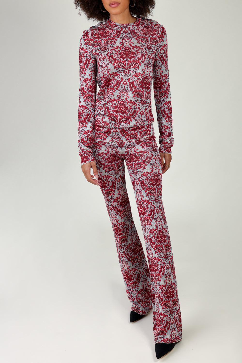 PAISLEY PANT-RED/SILV-XS-CLOTHINGPANTCASUAL-Vendor