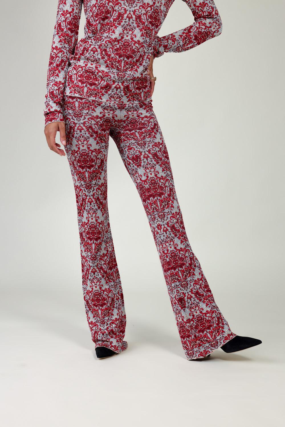 PAISLEY PANT-RED/SILV-XS-CLOTHINGPANTCASUAL-Vendor