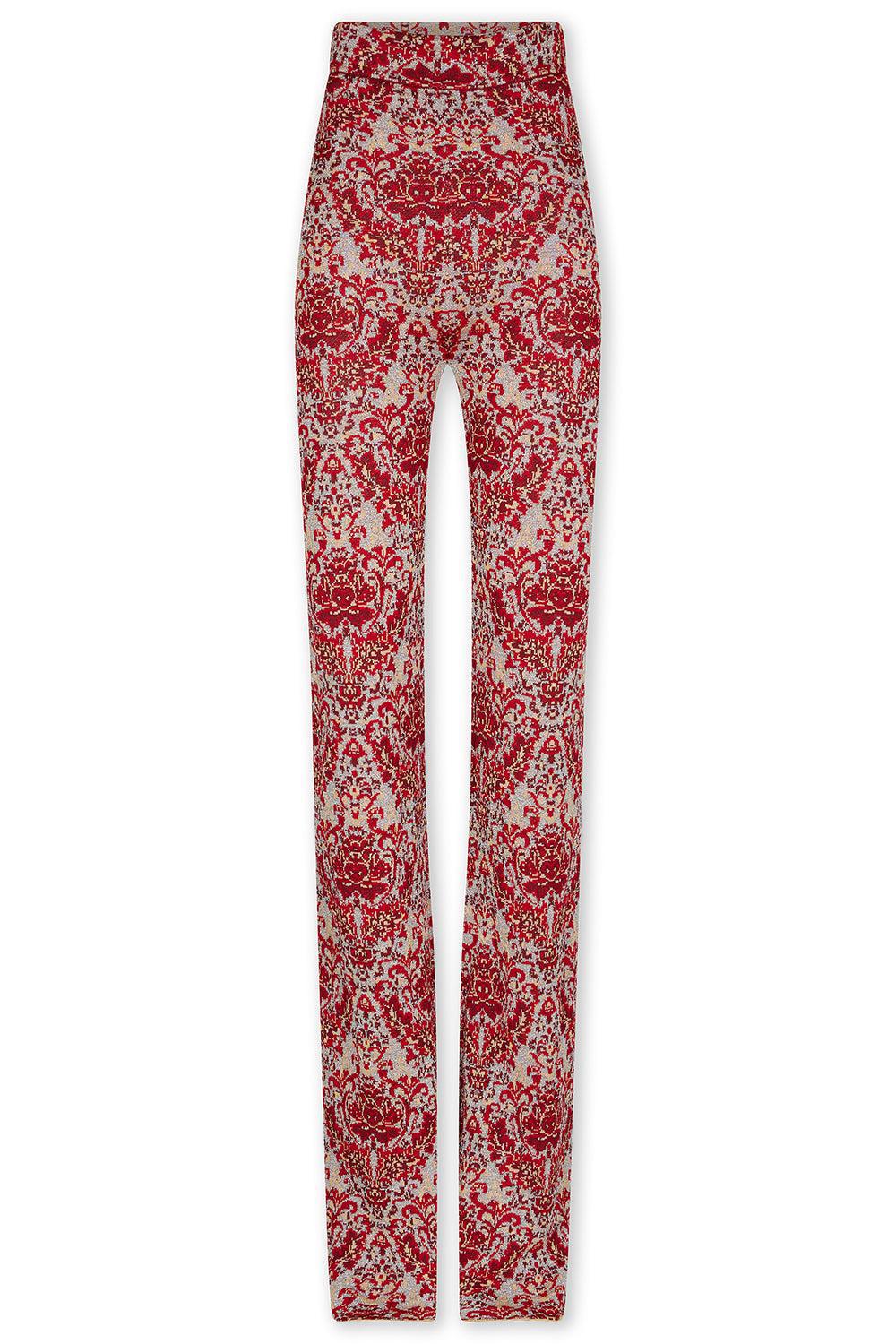PAISLEY PANT-RED/SILV-XS-CLOTHINGPANTCASUAL-RABANNE