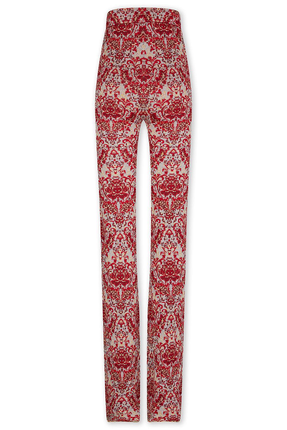 PAISLEY PANT-RED/SILV-XS-CLOTHINGPANTCASUAL-RABANNE