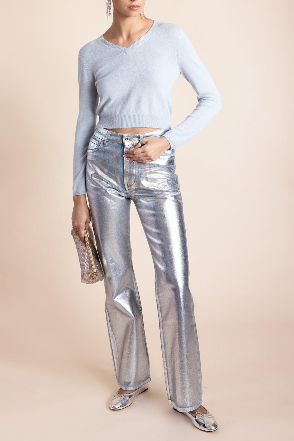 RABANNE-Metallic Jeans-